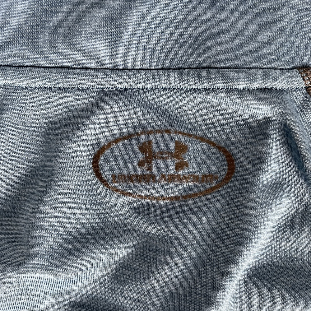 Under Armour HeatGear Quarter Zip Men's Pullover Golf Performance Blue M/L - Picture 3 of 6